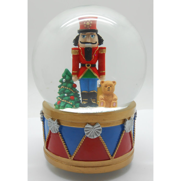 Northlight 6" Christmas Nutcracker with Teddy Bear Musical Water Globe